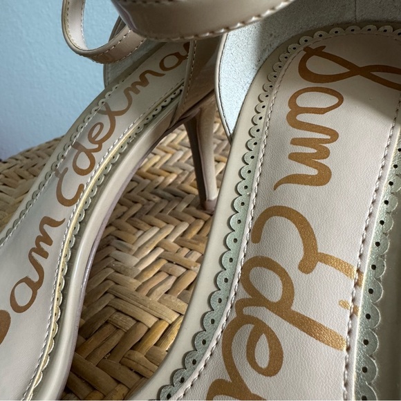 Sam Edelman Patti Ankle Strap Sandal Nude Soft Beige Patent Size 7 - Picture 15 of 16